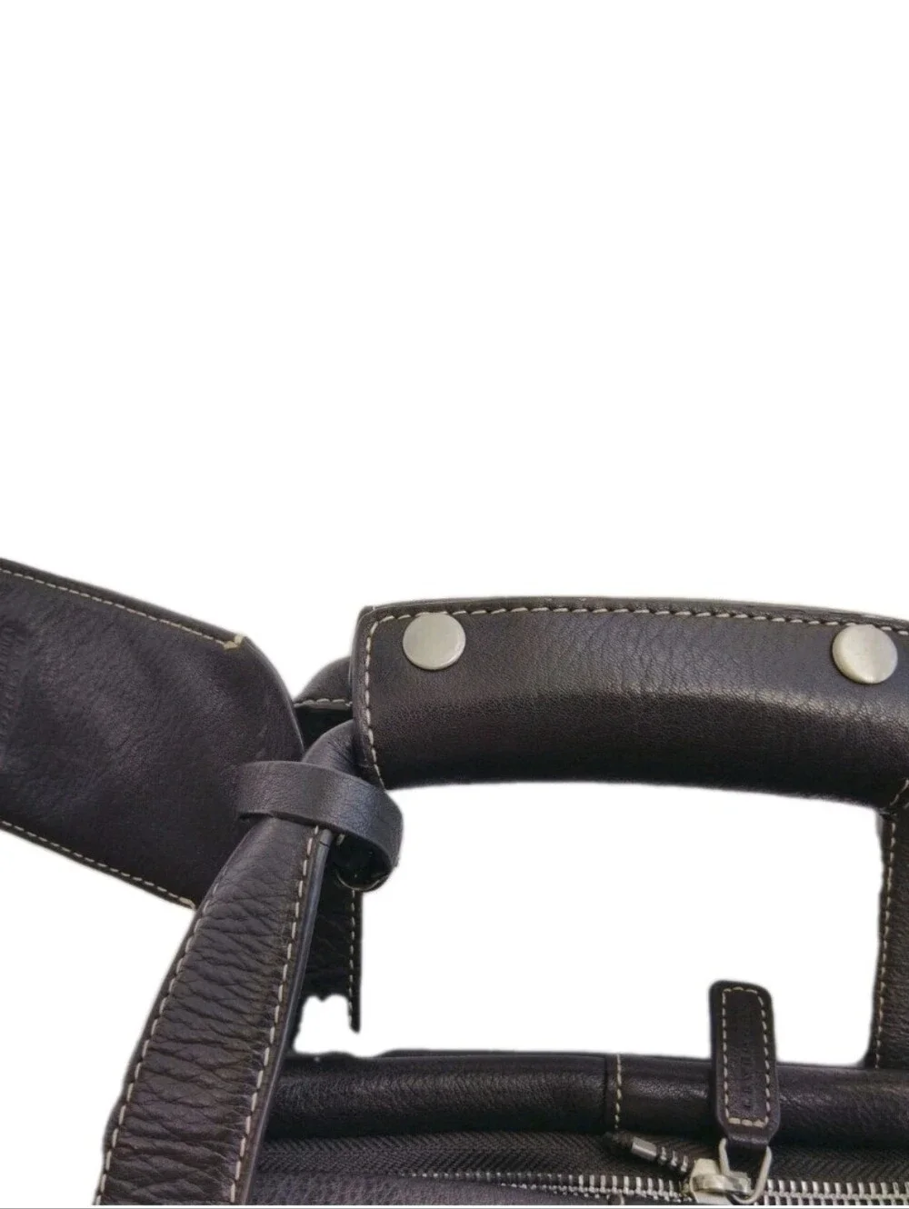 Levenger Luxury Pebbled Leather Expandable Briefcase.